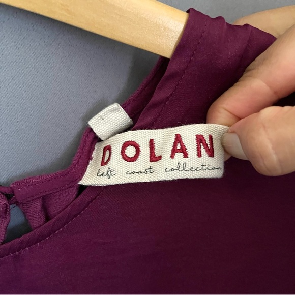 DOLAN Top Blouse 3/4 sleeve Size S tie front - Picture 3 of 7